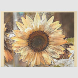 Papel De Seda Watercolor Sunflower Elegant Collection