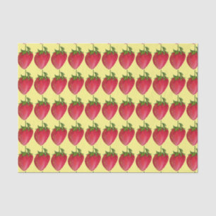 Papel De Seda Watercolour colorido da fruta suculenta da morango