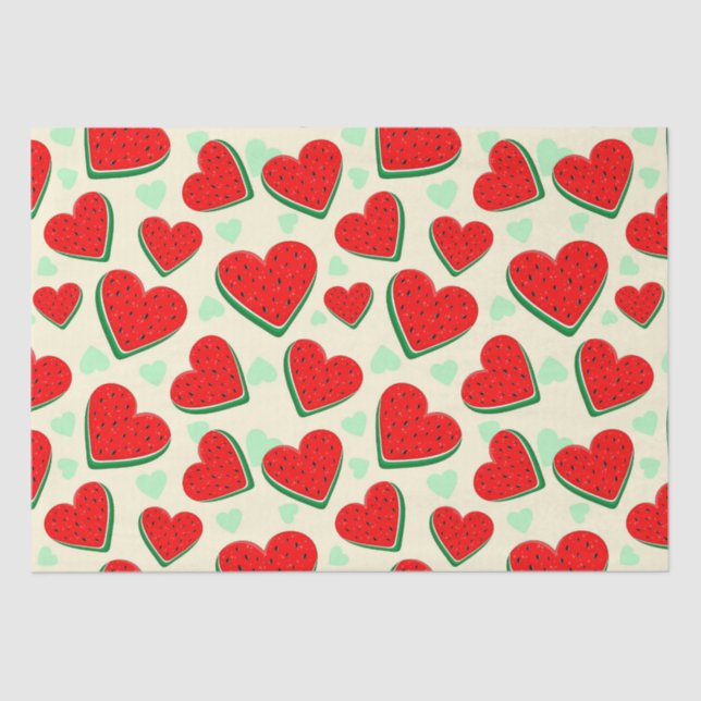 Papel De Seda Watermelon Heart Dia de os namorados Palestina Liv (Frente )