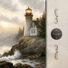 Papel De Seda Weathered Lighthouse At Dusk Decoupage