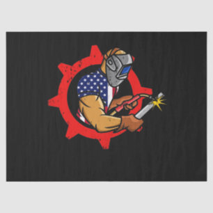 Papel De Seda Welder American Flag USA Patriotic Welder Gift