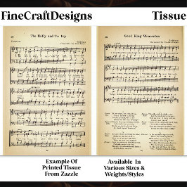 Papel De Seda Wenceslas + Holly Ivy Sheet Music DU6F Decoupage