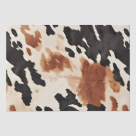 Papel De Seda Western Brown Cream Animal Cowhide