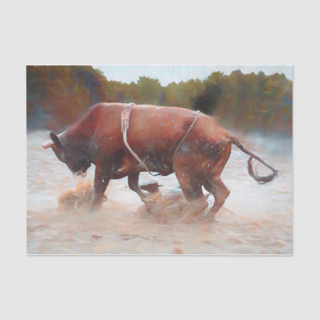 Papel De Seda Western Rodeo Bull País Russo (Frente )