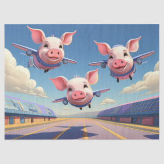 Papel De Seda When Pigs Fly Funny Airplane Pigs