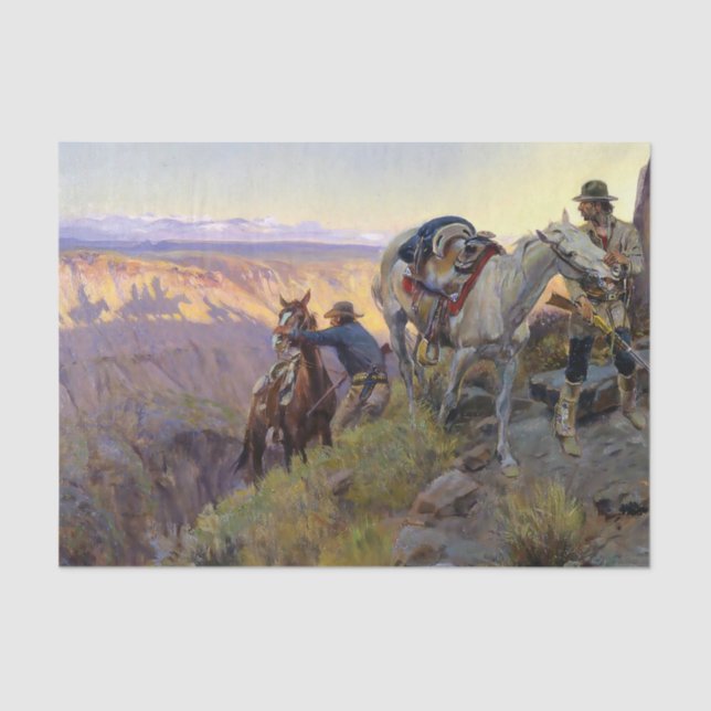 Papel De Seda "When Shadows Hint Death", de Charles M Russell (Frente )