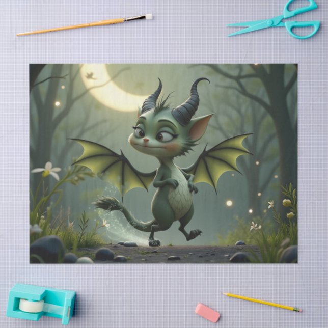 Papel De Seda Where moonbeams dance, little mischief awakens.  (Arte )