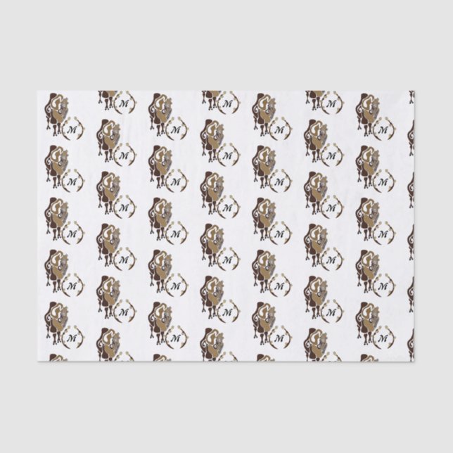 Papel De Seda Whimsic Bactrian Camel Monograma (Frente )