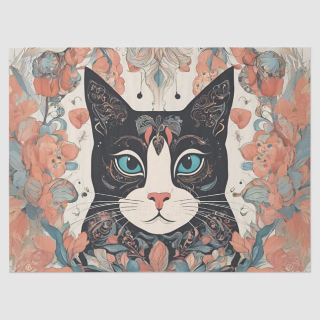 Papel De Seda Whimsical Cat (Frente )