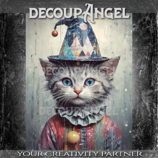 Papel De Seda Whimsical Cat Decoupage