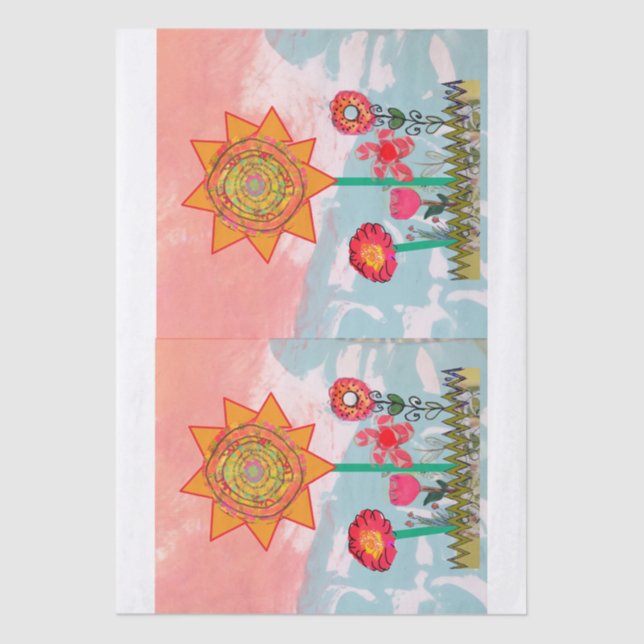Papel De Seda Whimsical Flowers  (Frente )