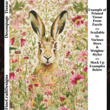 Whimsical Hare Among Wildflowers EX7 Decoupage