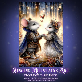 Papel De Seda Whimsical Renaissance Mouse Enchanted Forest 