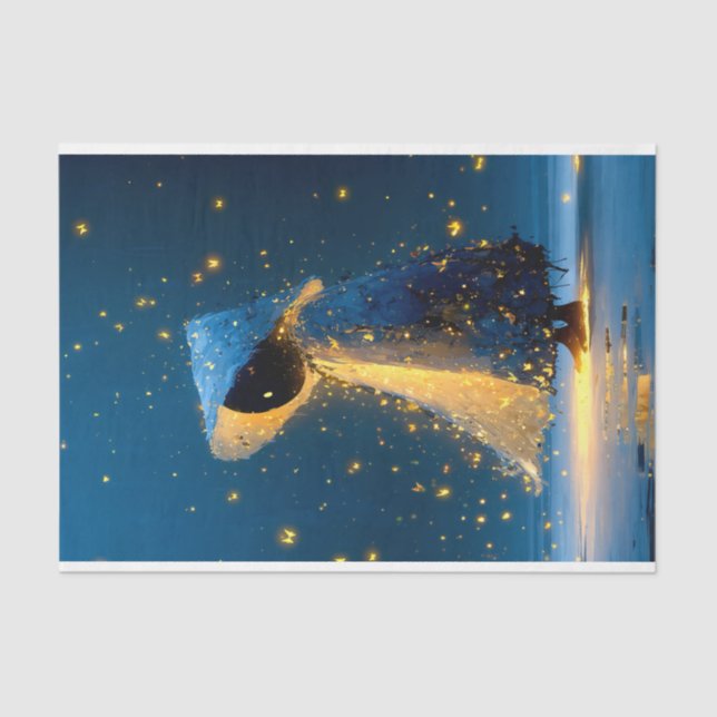 Papel De Seda Whimsical Snowman Spirit In Cloak DX3L Decoupage  (Frente )