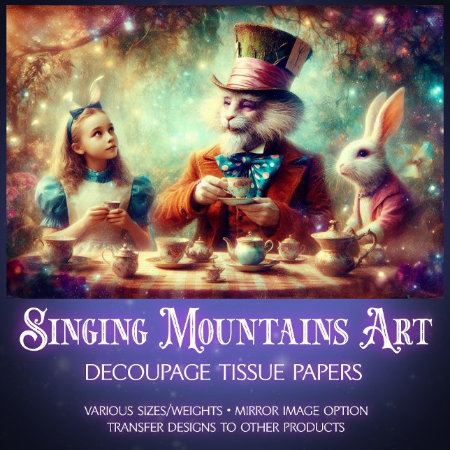 Papel De Seda Whimsical Teatime In Wonderland Decoupage (Criador carregado)