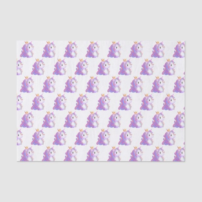 Papel De Seda Whimsical Unicorn Birthday (Frente )