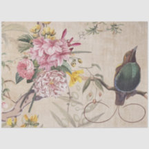 Whispering Garden Bird – Vintage Floral Decoupage 
