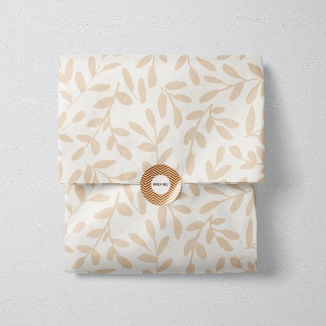 Papel De Seda Whisperleaf-Subtle Botânica em Creme e Bege (Criador carregado)