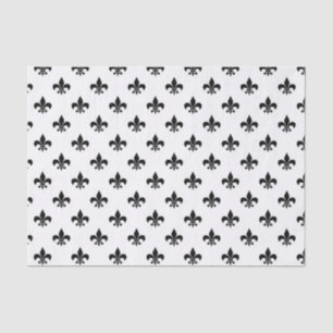 Papel De Seda White Black Fleur De Lis Delicate Mardi Gras