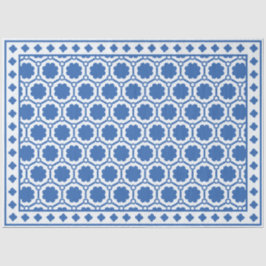Papel De Seda White Blue Modern Bone Inlay Decoupage Paper
