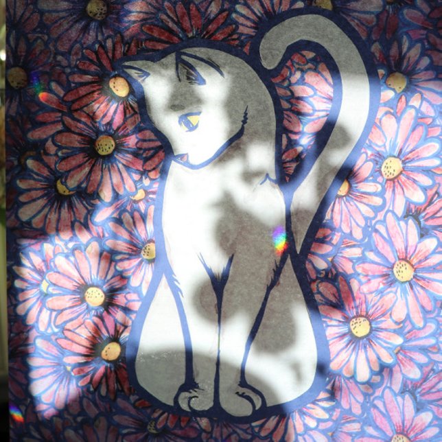 Papel De Seda White Cat Mauve Daisies (Criador carregado)