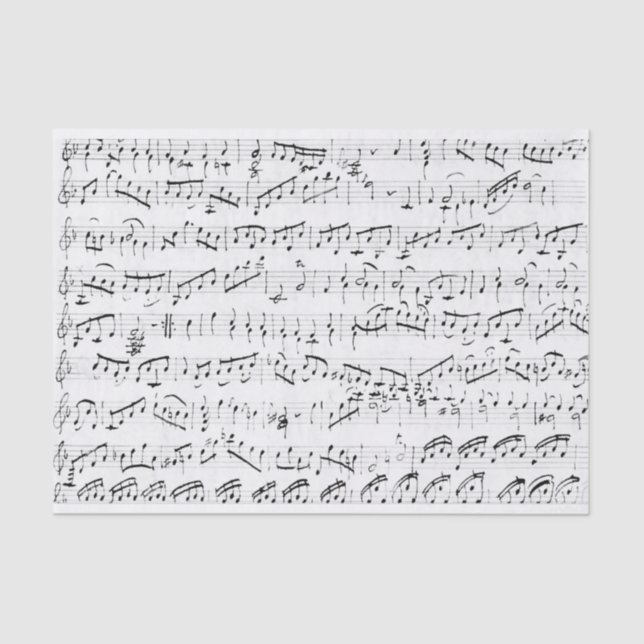 Papel De Seda White com Vintage Sheet Music (Frente )