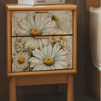 Papel De Seda White Daisy Newsprint - Documento sobre o Tecido d