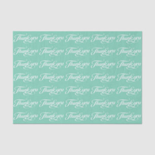 Papel De Seda White E Mint-Green - Obrigado Padrão