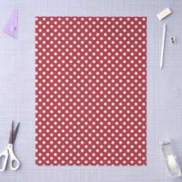 Papel De Seda White Polka Dot On Red Tissue Paper
