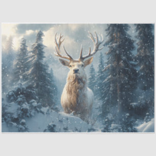 Papel De Seda White Stag na Rua de Arte das Florestas de inverno