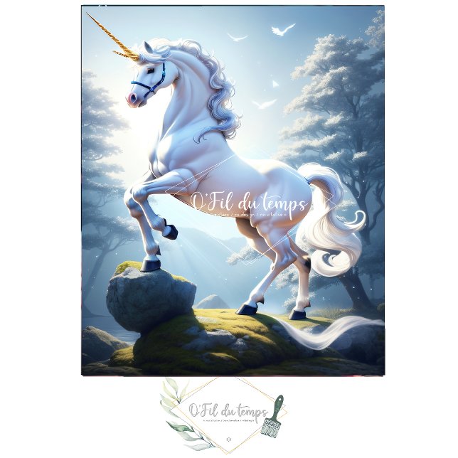 Papel De Seda White unicorn magical v13 Tissue paper (Criador carregado)