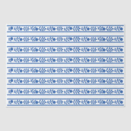 Papel De Seda Whiteblue Bone Inlay Floral Border Decoupage Paper