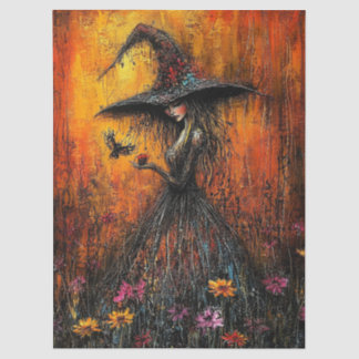 Papel De Seda Wicked Witch in Large Hat Decoupage Tissue Paper