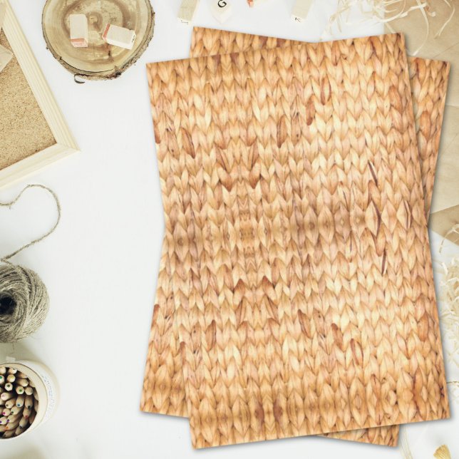 Papel De Seda wicker russo da ilha tropical da praia (rustic beach tropical island woven wicker tissue paper)