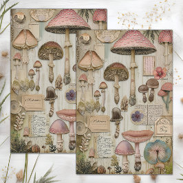 PAPEL DE SEDA WILD MUSHROOMS POSTER DECOUPAGE