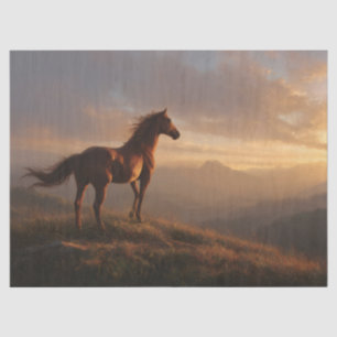 Papel De Seda Wild Mustang assistindo a desnutação do Sol