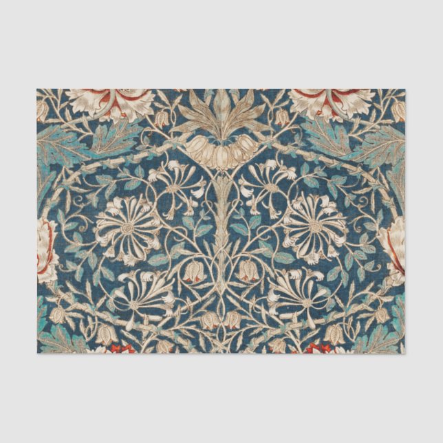 Papel De Seda William Morris Antigo Floral Honeysuckle (Frente )