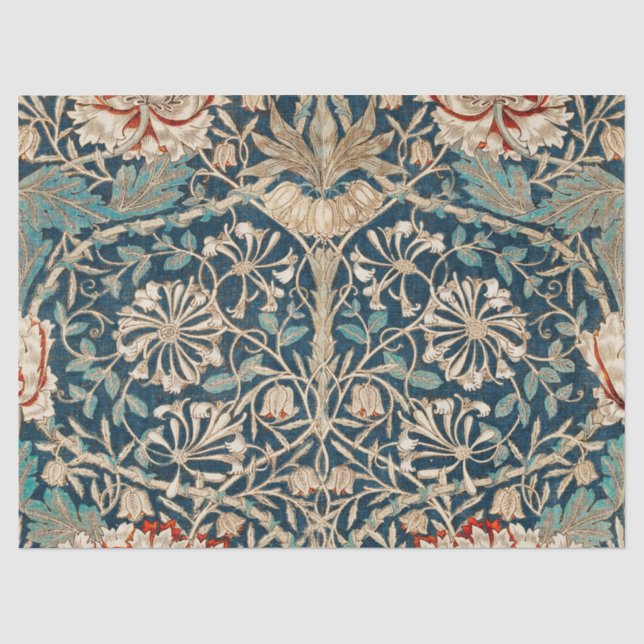 Papel De Seda William Morris Antigo Floral Honeysuckle (Frente )