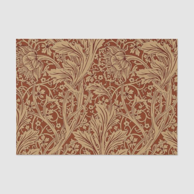 Papel De Seda William Morris Arcadia Jardim Floral Flor Classi (Frente )