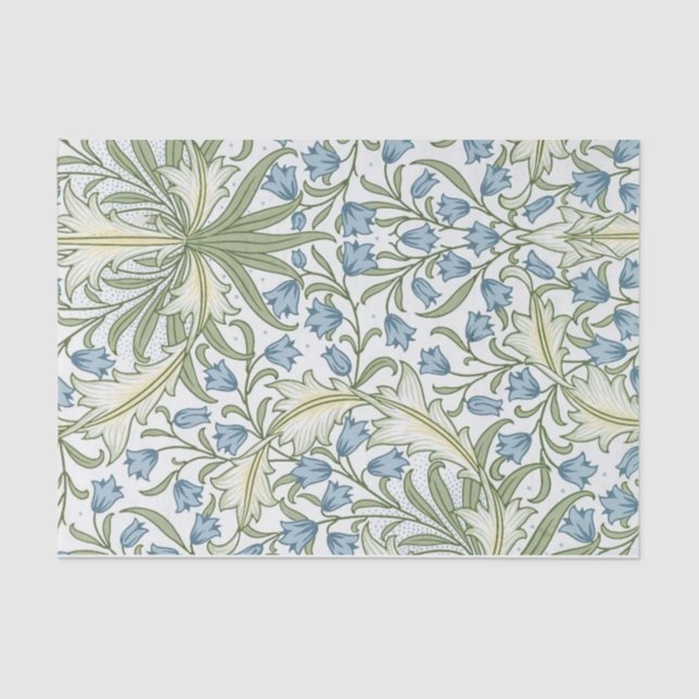 Papel De Seda William Morris - Art Nouveau Blue Bellflower (Frente )