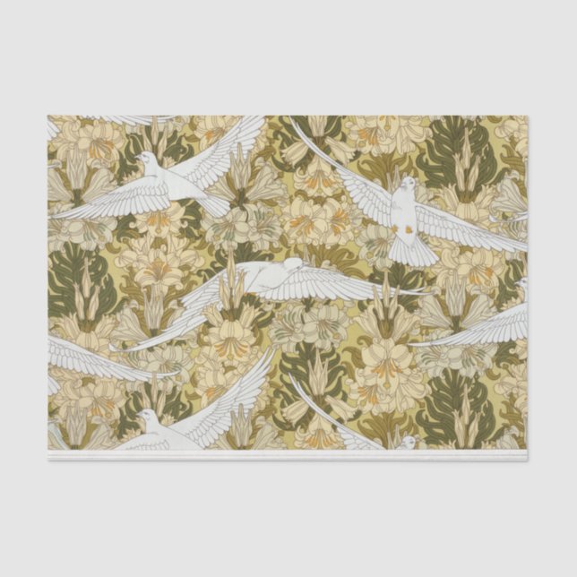 Papel De Seda William Morris Bird Floral Pattern Design (Frente )