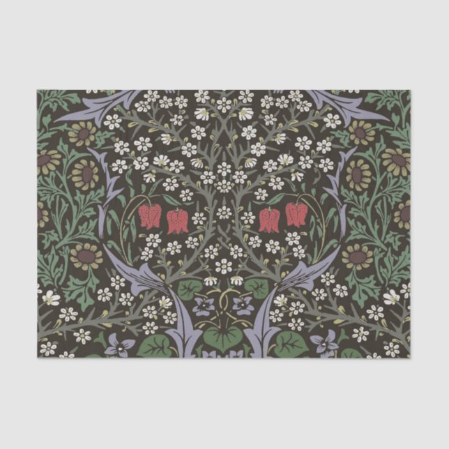 Papel De Seda William Morris Blackthorn Tapeçaria Floral (Frente )