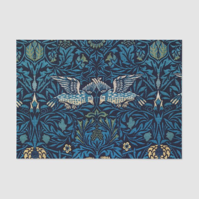 Papel De Seda William Morris Blue Birds Tapeçaria Clássica (Frente )
