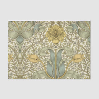 Papel De Seda William Morris Blue Yellow Floral Tissue Paper