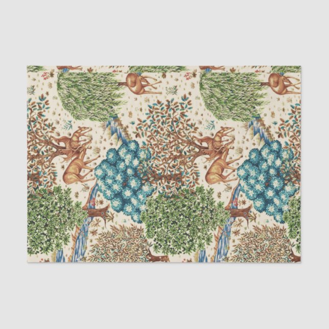 Papel De Seda William Morris Deer por uma Beige da Tapeçaria Bro (Frente )