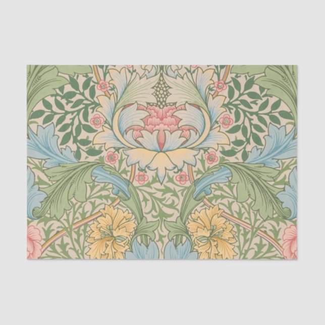 Papel De Seda William Morris Flor de Murta Floral Botânico (Frente )