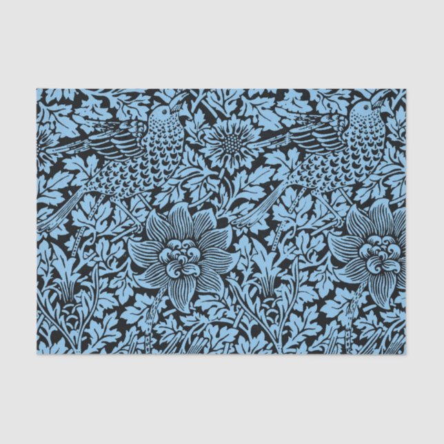 Papel De Seda William Morris Floral Pattern Bird Anenome (Frente )