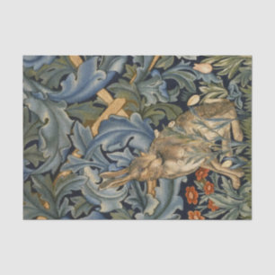 Papel De Seda William Morris Forest Rabbit Floral Art Nouveau