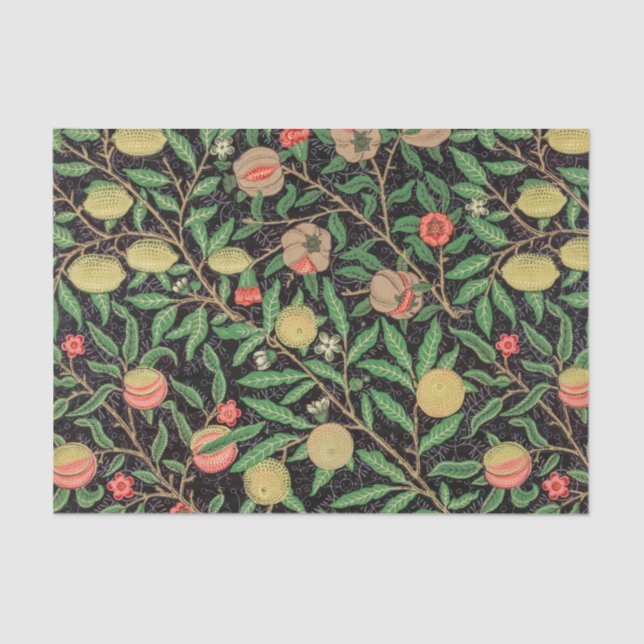 Papel De Seda William Morris Fruta Pomegranate Padrão Floral (Frente )