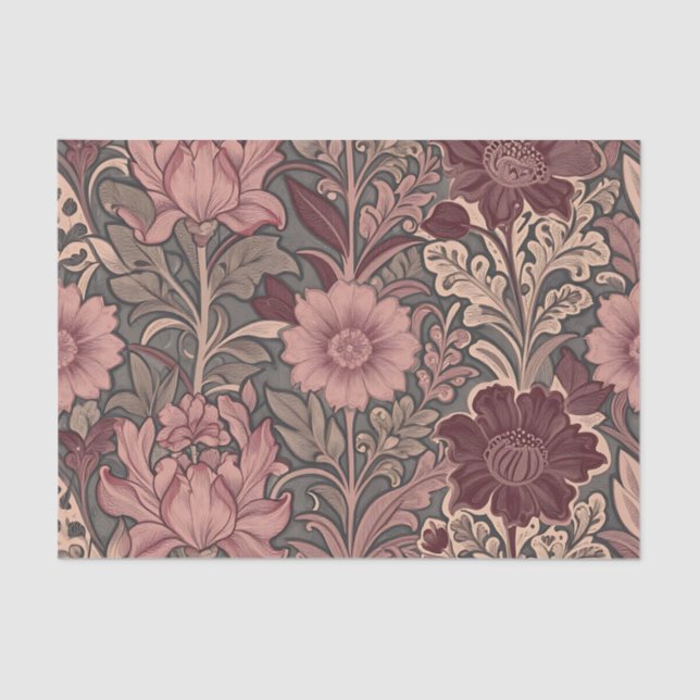 Papel De Seda William Morris Inspired Floral Pattern (Frente )